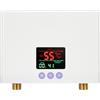 Jargrovs Scaldabagno istantaneo,mini scaldabagno istantaneo elettrico con display della temperatura a LED,scaldabagno con telecomando,scaldabagno da cucina da 5.5KW [Classe di efficienza energetica A]