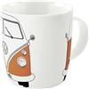 BRISA VW Collection - T1 Bus Pulmino Tazza in Ceramica 370 ml | Volkswagen Mug da Caffè, Lavabile in Lavastoviglie, Adatto al Microonde, New Bone China, Frontale Bus/Arancione
