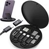 PARENCE.- Kit adattatore USB da 60 W - Cavo USB-C, adattatore universale (-C, Lightning, Micro USB) - Ricarica e trasferimento dati rapidi - Custodia compatta con memoria