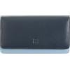DUDU Portafoglio donna grande in pelle morbida multicolore RFID a bustina Navy