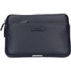 PIQUADRO Modus Pochette con tasca frontale zippata in pelle a due scompartie schermatura RFID