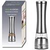 HelpCuisine® macina Pepe e Sale, macinino manuale per pepe e sale e spezie, realizzato in acciaio INOX di alta Qualità (meccanismo in ceramica), Design robusto e durevole, 24 mesi di garanzia!