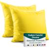 Flowen Federe Cuscini Divano 50x50 Set da 2 Copricuscini in Microfibra Fodere Lavabili e Resistenti 50 x 50 cm Tessuto 100% Poliestere Traspirante Anallergico Antiacaro Ideali per Arredo Casa