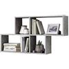 FMD 4 ripiani Zed A5 Libreria a Muro, 100x19,5x53 H cm, Grigio, Bianco, Nobilitato