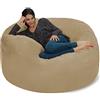 Chill Sacks Chill Sack Fagiolo Sedia del Sacchetto: Gigante Bag mobili Schiuma di Fagioli 5' Memoria - Grande Divano con Morbida Fodera in Fibra di Micro - Cammello