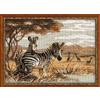 RIOLIS 1143 - Quadro Realizzato a Punto Croce, Motivo: zebre nella Savana