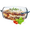 KADAX Teglia in Vetro Con Coperchio Resistente al Calore, Recipiente Ignifugo per Lasagne, Stufato di Verdure, Arrosto in Forno (Rettangolare - 5,8 L)