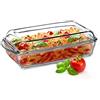 KADAX Pirofila per Cottura da Forno in Vetro Trasparente, Casseruola Rettangolare con Coperchio da Cucina, Piatto Resistente al Calore (3.95 L)