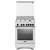 De Longhi Cucina a Gas 4 Fuochi Forno Elettrico Ventilato con Grill Larghezza x Profondità 60x60 cm con Coperchio colore Bianco - DMW 64 LSG