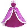 Proumhang Costume da Principessa Capo Principessa Bambina Donna Mantello Principessa con Cappuccio Costume Halloween Carnevale Natale Viola 140 per 6-7 Anni
