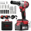 TEENO Avvitatore a Batteria Brushless 320NM,Due Pile | Elevata coppia 320Nm, incluse 2 batterie rapide 3.0Ah, valigetta e 25 accessori, per auto e mobili