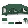 WOLTU Gazebo Pieghevole da Giardino, Gazebo Impermeabile Pop Up da 3x6m Pannelli Laterali, Tendone Esterno, Altezza Regolabile, Protezione UV, con Custodia Verde