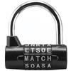 HQTS Lucchetto a Combinazione di 5 Lettere Blocco robusta sicurezza lucchetto quadrante armadio (nero)