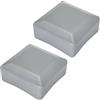 SKIR'CO (2 pezzi) Tappi per pali di recinzione, quadrati 80 x 80 mm Tappi in plastica grigia per pali di recinzione, colore Grigio finestra RAL 7040