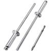 SKIR'CO 100 rivetti ciechi in alluminio 3,0 x 16 mm, mandrino in acciaio, rivetti pop, testa a cupola, rivetti DIN 7337, punta da trapano inclusa