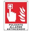 CARTELLI SEGNALATORI Cartello segnalatore - 12x14,5 cm - PULSANTE ALLARME ANTINCENDIO - alluminio - Cartelli Segnalatori (unità vendita 1 pz.)