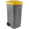 Mobil Plastic Bidone mobile - con chiusura a clip - 49x54x85 cm - 100 L - grigio-giallo - Mobil Plastic (unità vendita 1 pz.)