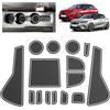 BSTW Compatibile con Opel Corsa F 2020-2024 2025 (Freno Manuale) Tappetini Antiscivolo per Opel Corsa F Tappetini in Gomma per Console Centrale, Porta Bicchieri, Scanalatura Porta (Bianco)