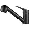 Auralum Rubinetto Doccetta Estraibile Cucina Nero Moderno e Flessibile Girevole a 360° 2 Getti Miscelatore Monocomando Per Lavello Cucina o Barra