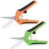 OFFCUP Forbici da Potatura, 2Pcs Cesoie a Mano, Taglio Dritto Forbici da Giardino, Lame in Acciaio Inox con Lega di Zinco, Antiscivolo con Impugnatura di Bloccaggio(Arancione+Verde)