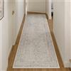 HUGEAR Tappeto vintage per corridoio, 60 x 180 cm, grigio neutro, tappeto da cucina, antiscivolo, lavabile, per corridoio, ingresso, soggiorno, camera da letto, lavanderia