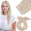 Moresoo Extension Capelli Veri Biadesivo 50cm #P18/613 25g 10pz | Look Elegante, Lunghezza Desiderata, Look Sofisticato, Qualità Remy, Morbidi Al Tatto