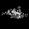 JRYXDS Pettinino da sposa con strass argentato con perle accessorio per capelli per capelli da sposa Accessori Capelli da Sposa Pettine Fiori di Perle Cristallo Fermagli per Donne e Ragazze