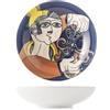 H&H - Set di 6 Piatti Fondi - Pablo - in Stoneware Decorato - Piatti Eleganti da 21 cm, Lavabili in Lavastoviglie e Microonde - Design Ispirato a Pablo Picasso