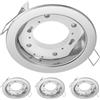ledscom.de 4x Plafoniera da incasso ZOBE, acciaio inox opaco, rotonda, Ø 107 mm, 1x GX53 max. 25W