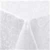 smiry - Tovaglia Rettangolare Jacquard 130 x 200 cm, Tovaglia da Tavolo Anti-Macchie Lavabile, Tovaglia per Esterno per Pranzi, Giardino, Matrimoni - Bianca