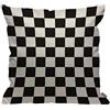 HGOD DESIGNS Federa per cuscino a scacchiera, nera e bianca con motivo astratto alternato a scacchi, per uomo/donna, soggiorno, camera da letto, divano, sedia, 45 x 45 cm