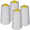 Lialina® Filo da Cucire Overlock 4 Bobine a Cono da 2700m 40S/2 100% Poliestere Colore Bianco Cod. 301