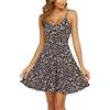 UNibelle Gonna Mini Abito Corto Donna Estivo Senza Maniche Stampa Floreale Stampa Leopardata Blu/Arancione S