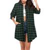Hotouch Camicia da donna a quadri, casual, a maniche lunghe, con scollo a V, abbottonatura, Oktoberfest, camicia a quadri, a tunica, taglie S-XXL, Colore: rosso, S