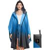 SOPPY - Poncho impermeabile leggero per donne e uomini, antivento, riutilizzabile, antistrappo, traspirante, con cappuccio, per attività all'aperto, ad asciugatura rapida, taglia unica, Blu sfumato.,