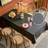 Chickwin Impermeabile Tovaglia in PVC, Tinta Unita Rettangolare Plastificata Antimacchia Facile da Pulire Quadrato Tavola Copertura di Protezione per Cucina Picnic (140x140cm,Nero)