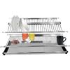 Crisalide® - Scolapiatti Pieghevole in Acciaio Inox AISI 304 con Vaschetta Raccogli Gocce, Fissaggio Laterale per Pensile - Ideale per Sostituzione Scolapiatti da Incasso, 3 Dimensioni (76 cm)