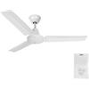 Brightium Ventilatore da soffitto industriale bianco, 60 W di potenza, pale da 140 cm, controllo a parete; ideale per migliorare la ventilazione in ampi spazi.