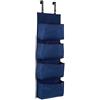 Premier Housewares, scaffale da Porta a 4 Scomparti da Appendere, Poliestere, Blue, 10 x 34 x 90 cm