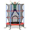 HOMCOM Trampolino Elastico per Bambini con Rete di Sicurezza, Tappeto Elastico con Pali Imbottiti per Interno ed Esterno, Età 3-10 Anni, Ø175 x 190 cm, Blu