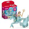 SCHLEICH BAYALA | Sirena Eyela su cavallo di mare 70594 | con tridente | figure ricche di dettagli | piccolo regalo per bambine e bambini | personaggio da gioco da 5 anni | set da 3 pezzi