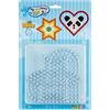 Hama Perlen 8105 Set di 2 Piastre per Perline da Stirare Maxi con Diametro di 10 mm, Motivi Cuore e Stella Trasparenti, Divertimento Creativo per Bambini e Ragazzi