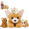 MorisMos Chihuahua Cani Peluche e Cuccioli Realistici, Kawaii Cucciolo Giocattolo di Peluche Piccolo Morbido Carino, Regalo Perfetto per Bambini Ragazzi Compleanno Natale 45cm