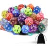 SLAKOZYT Set di 40 Dadi Poliedrici D12 Colorati con Sacchetto di Cordoncino Nero per DND MPG MTG Dungeons e Dragons