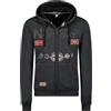 Geographical Norway Gafont Men - Felpa Uomo con Cappuccio Tasche Zip - Felpe Pullover Hoody Neve A Maniche Lunghe - Abito Ideale Primavera Estate Autunno Inverno (Grigio Scuro S)