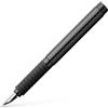 FABER-CASTELL 148822 - Penna stilografica Basic Black Carbon, pennino EF, nero, 1 pezzo
