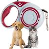 Generico Guinzaglio Retrattile Cani, Fino 5 metri Lunghezza, Tasto Blocco, Taglia PICCOLA/MEDIA, Peso Massimo 15 Kg, Corda Senza Grovigli a 360°, Impugnatura Ergonomica (GRIGIO)