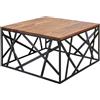 FineBuy Tavolino da caffè Legno Massello di Sheesham/Metallo 60x35x60 cm Disegno Tavolo | Tavolo da Salotto Piazza | Divano Tavolo