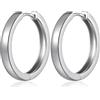 jiamiaoi Orecchini a Cerchio Uomo Orecchini Cerchio Argento Donna Oro Bianco 15mm