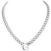 Richsteel Lettere A-Z Collana Uomo Argento Collana Cubana 7 MM Uomo Acciaio 46+5 CM Collana Iniziale Cuban Chain San Valentino Regalo Uomo